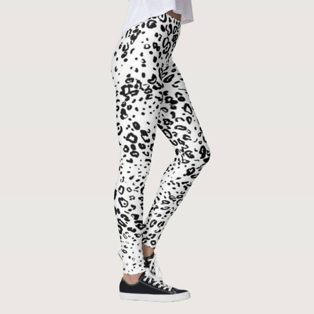 Schnee-Leopard-Muster Leggings (Rechts)
