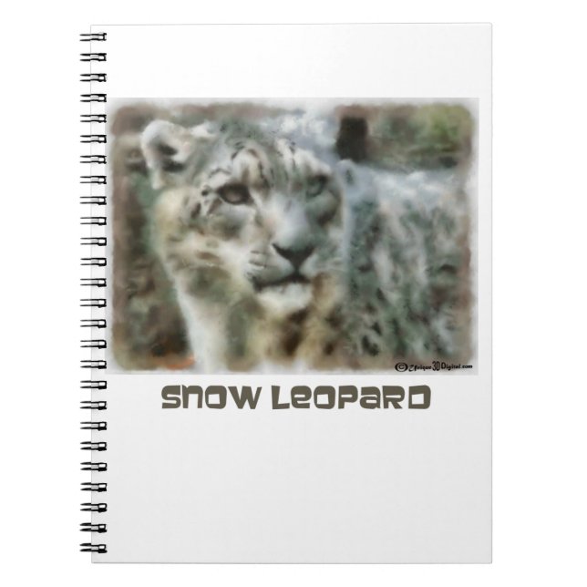 Schnee-Leopard-Notizbuch Notizblock (Vorderseite)