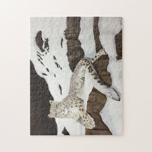 Schnee-Leopard Puzzle (Vertikal)