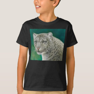 Schnee-Leopard scherzt dunklen T - Shirt