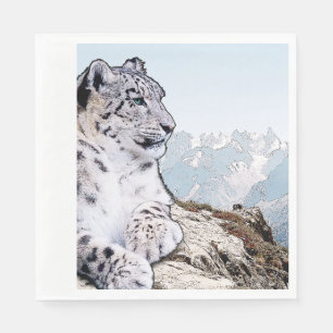 Schnee-Leopard Serviette