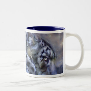 Schnee-Leopard-Tasse Zweifarbige Tasse