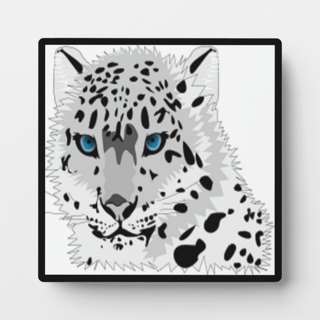 SCHNEE LEOPARD TIERE FOTOPLATTE (Vorderseite)