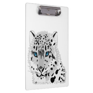 SCHNEE LEOPARD TIERE KLEMMBRETT