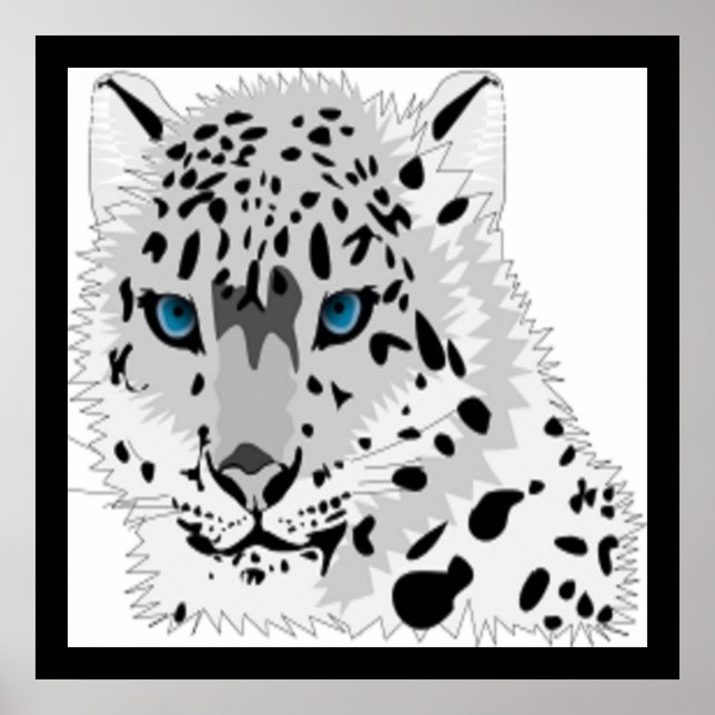 SCHNEE LEOPARD TIERE POSTER (Vorne)