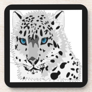 SCHNEE LEOPARD TIERE UNTERSETZER