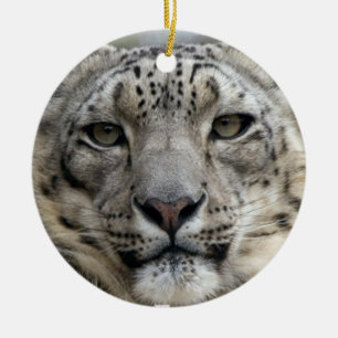 Schnee-Leopard-Verzierung Keramikornament
