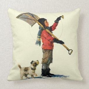 Schnee-Löffelente Kissen