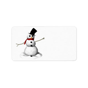 Schnee-Mann Adressaufkleber