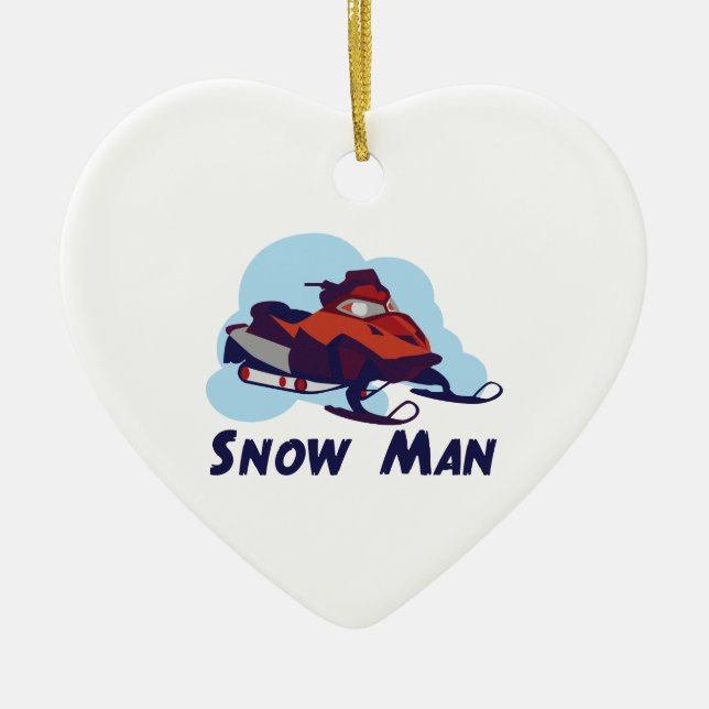 Schnee-Mann Keramikornament (Vorne)