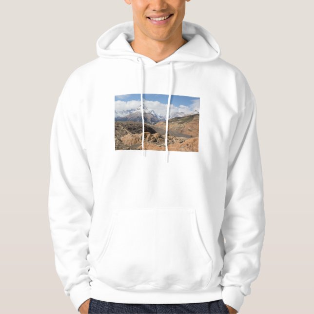 Schnee-Mit einer Kappe bedeckte Berge Hoodie (Vorderseite)