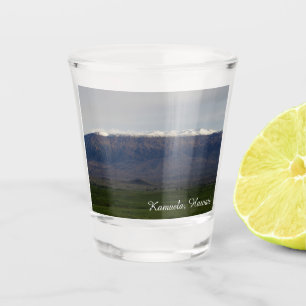 Schnee mit einer Kappe bedeckter Mauna Kea Schnapsglas