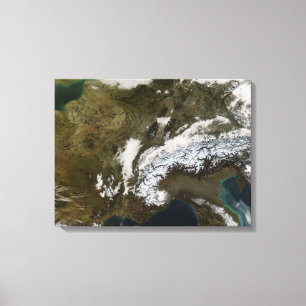 Schnee, Nebel und niedrige Wolken im Western Europ Leinwanddruck