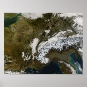 Schnee, Nebel und niedrige Wolken im Western Poster