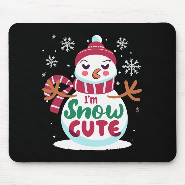 Schnee Niedlich! Embrace den Winter Charm der Weih Mousepad (Vorne)