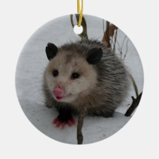 Schnee-Opossum Keramikornament