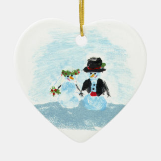 Schnee-Paar-Verzierung Keramikornament