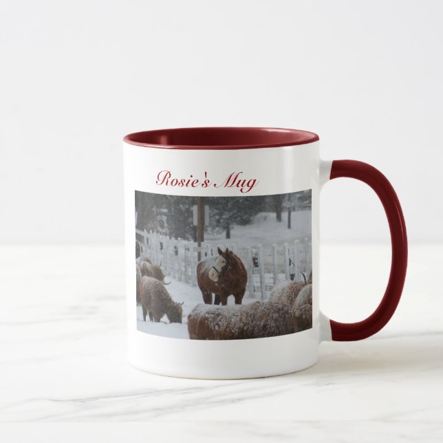 Schnee-Pferd, Rosies Tasse (Rechts)
