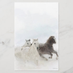 Schnee-Pferde - stationär Briefpapier