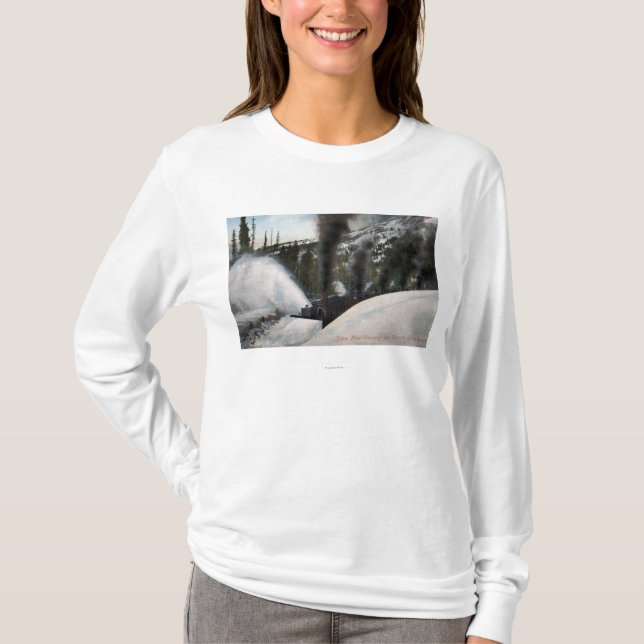 Schnee-Pflug-Eisenbahn-Reinigungs-Bahnen in T-Shirt (Vorderseite)