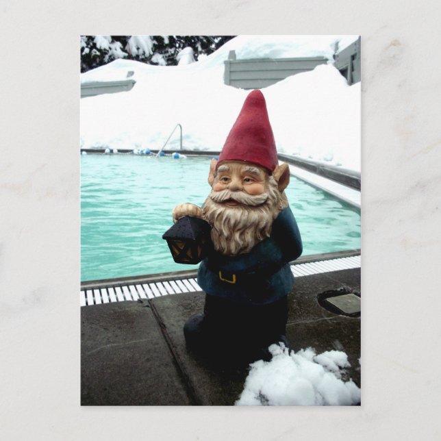 Schnee-PoolGnome Postkarte (Vorderseite)
