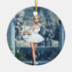 Schnee Prinzessin Ballerina Doppelseitiges Kunstmu Keramikornament