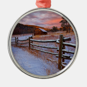 Schnee-Ranch Ornament Aus Metall