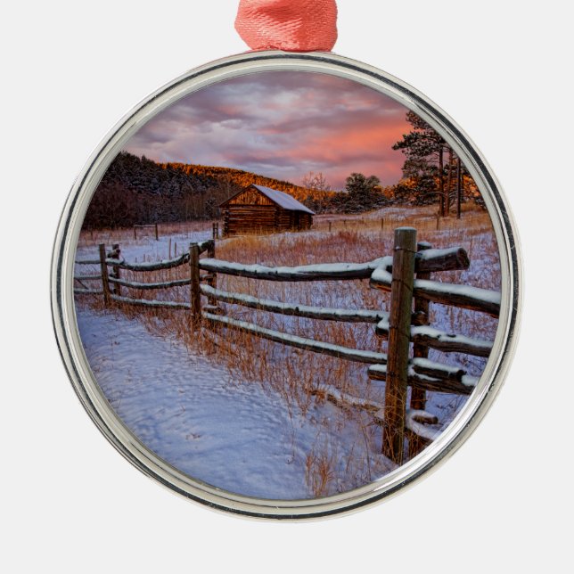 Schnee-Ranch Ornament Aus Metall (Vorne)