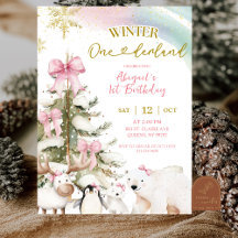 Schnee-Rosa Winter-Arktis-Tier Erster Geburtstag