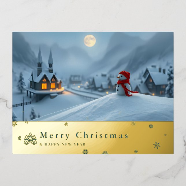 Schnee Rote Maus Post Folien Feiertagspostkarte (Vorderseite)