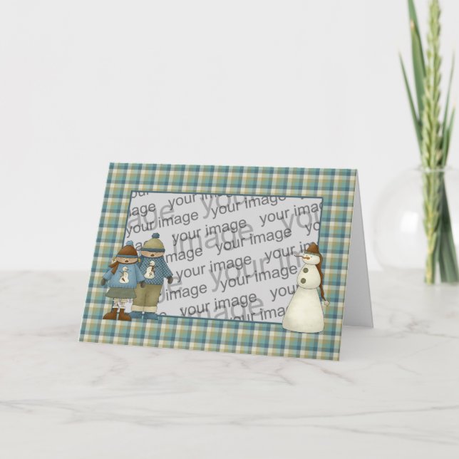 Schnee scherzt Weihnachtskarte Feiertagskarte (Vorderseite)