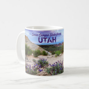 Schnee-Schlucht-Utah-Wildblumen Kaffeetasse