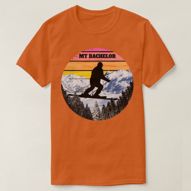 Schnee Ski Mt Bachelor Skigebiet Oregon T-Shirt (Design vorne)