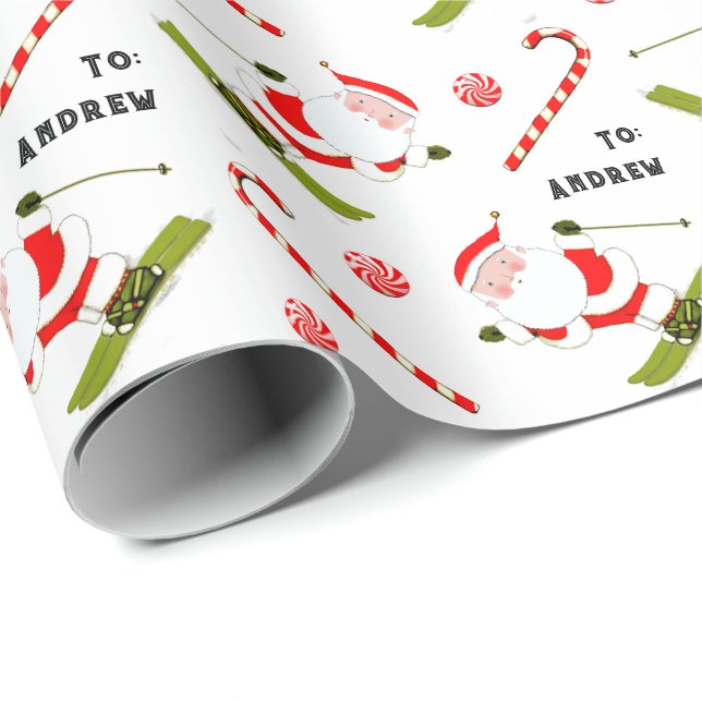Schnee-Ski-Urlaubsgeschenk Geschenkpapier (Rolleneckpunkt)