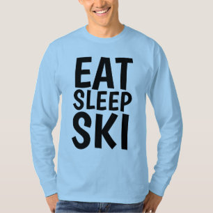 SCHNEE SKIER T - Shirt, ESSEN SCHLAFSKI T-Shirt