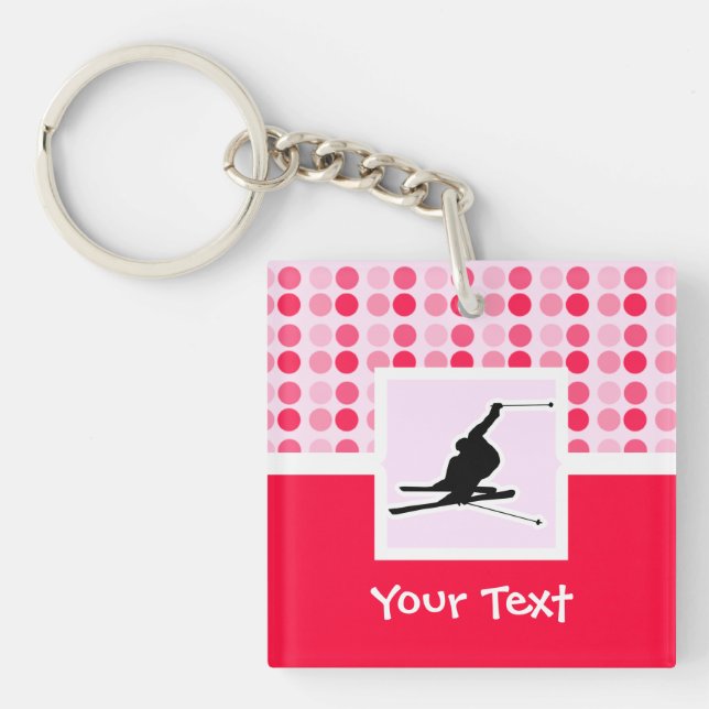 Schnee-Skifahren Schlüsselanhänger (Vorderseite)