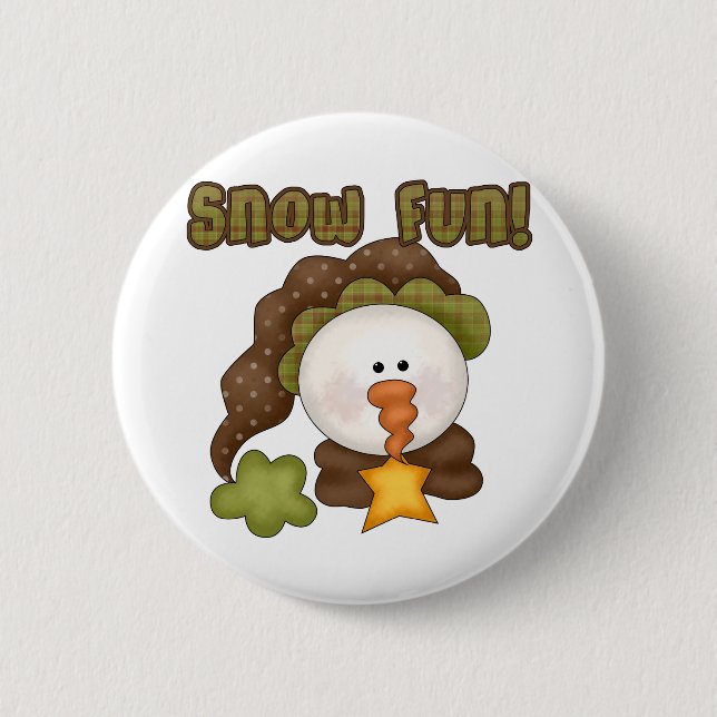 Schnee Spaß ein Hemd und Geschenke Button (Vorderseite)