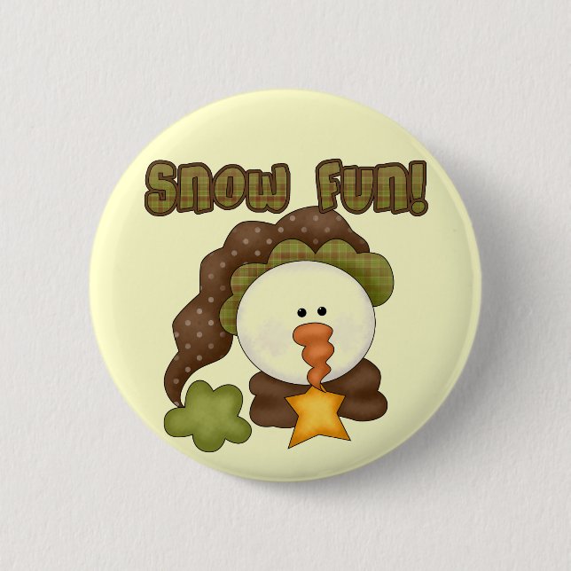 Schnee Spaß ein Hemd und Geschenke Button (Vorderseite)