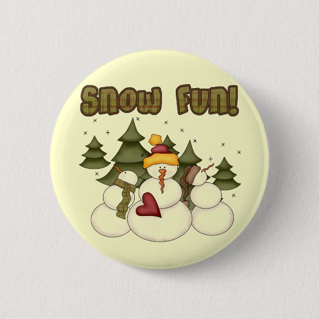 Schnee Spaß zwei Hemden und Geschenke Button (Vorderseite)