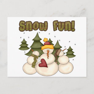 Schnee Spaß zwei Hemden und Geschenke Postkarte