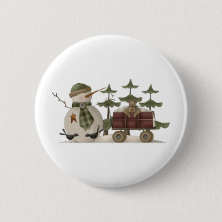 Schnee-Spulen · Schneemann mit Lastwagen Button