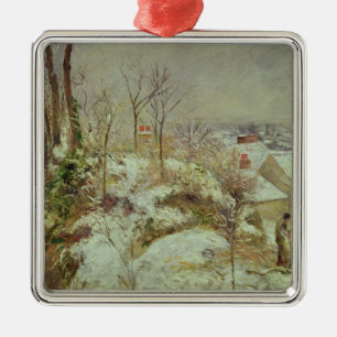 Schnee-Szene Silbernes Ornament