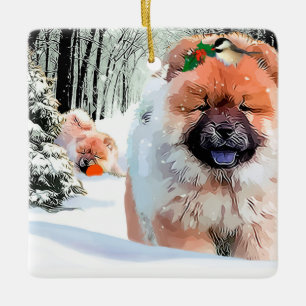 SCHNEE-TAG-ESSSCHMUCKELEMENT KERAMIKORNAMENT