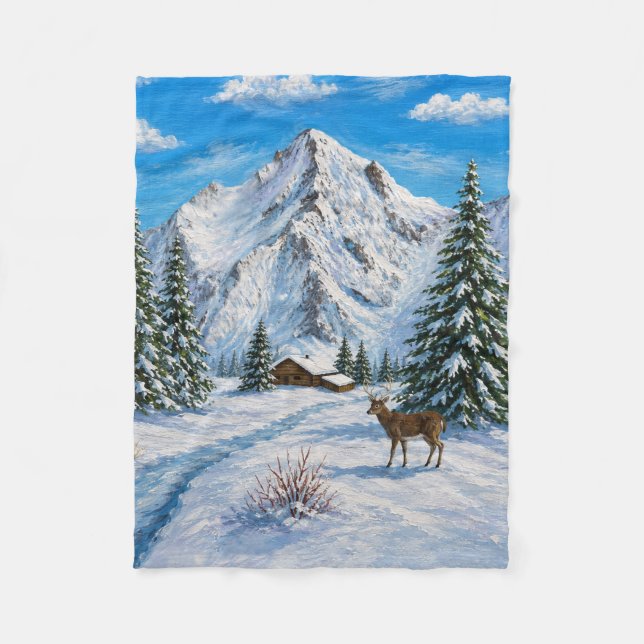 Schnee-Tal-Decke Fleecedecke (Vorderseite)