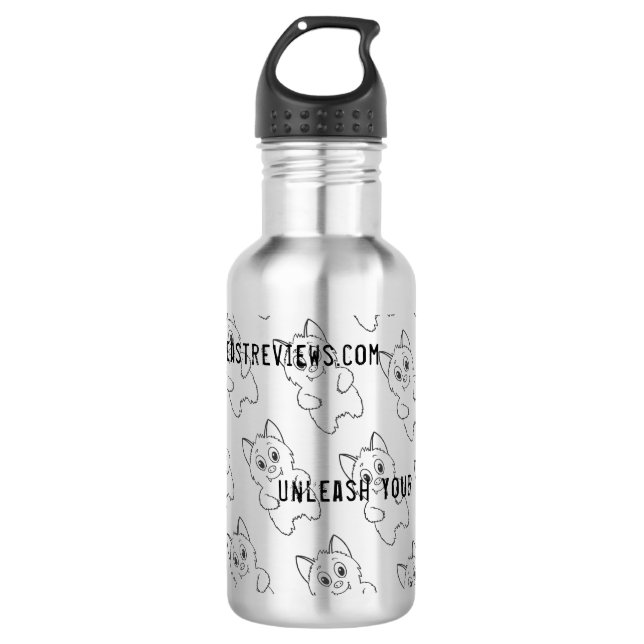 Schnee-Tier wiederholt Wasser-Flasche Edelstahlflasche (Vorderseite)