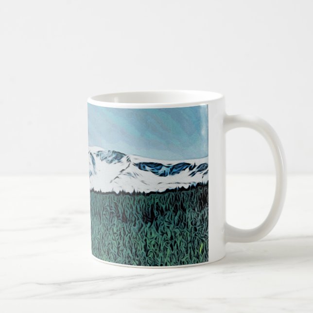 Schnee über Cairngorms Schottland Tasse (Rechts)