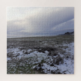 Schnee über das Puzzle der Bucht