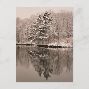 Schnee über dem See, Winterwunderland - Vintage Se Einladungspostkarte