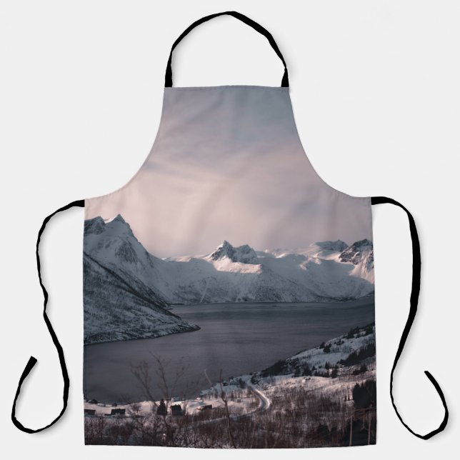 SCHNEE ÜBERDECKTE BERGE WÄHREND DES TAGES SCHÜRZE (Vorderseite)