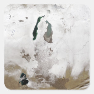 Schnee um das Aralmeer Quadratischer Aufkleber